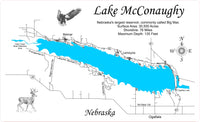 Lake McConaughy, Nebraska - Laser Cut Wood Map