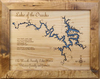 Lake of the Ozarks, Missouri - Laser Cut Wood Map