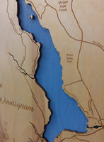 Lake Winnisquam, New Hampshire - laser cut wood map