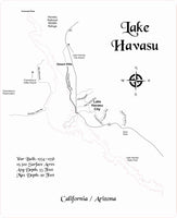 Lake Havasu, CA and AZ - Laser Cut Wood Map