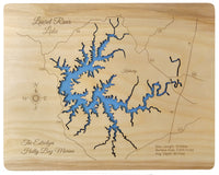 Laurel River Lake, Kentucky - Laser Cut Wood Map