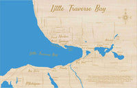 Little Traverse Bay, Michigan - Laser Cut Wood Map