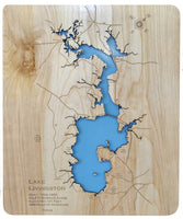 Lake Livingston, Texas - Laser Cut Wood Map