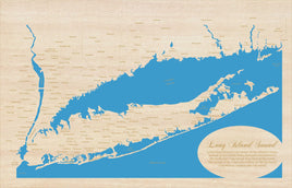 Long Island, New York - laser cut wood map