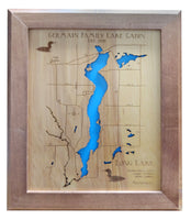 Long Lake, Minnesota, Park Rapids - Laser Cut Wood Map