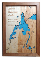 Lower Beverley Lake, Ontario - Laser Cut Wood Map