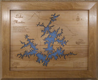 Lake Martin, Alabama - Laser Cut Wood Map