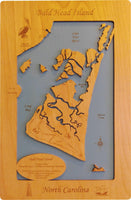 Bald Head Island, North Carolina - laser cut wood map