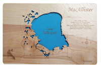 Lake Mille Lacs, Minnesota - Laser Cut Wood Map