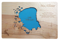 Lake Mille Lacs, Minnesota - Laser Cut Wood Map