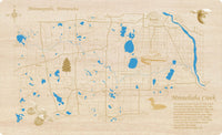 Minnehaha Creek, Minnesota - Laser Cut Wood Map