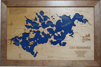 Lake Minnetonka, Minnesota - Laser Cut Wood Map