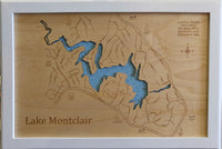 Lake Montclair, Virginia - Laser Cut Wood Map