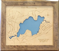 Lake Musconetcong, New Jersey - Laser Cut Wood Map