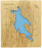 Newfound Lake, New Hampshire - Laser Cut Wood Map
