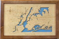New York and New Jersey - Laser Cut Wood Map