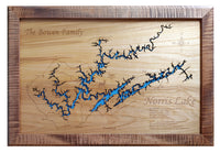Norris Lake, TN - Laser Cut Wood Map