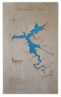 Nantahala Lake, NC - Laser Cut Wood Map