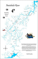 Nantahala River Gorge, NC - Laser Cut Wood Map