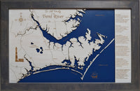 Neuse River, North Carolina - Laser Cut Wood Map