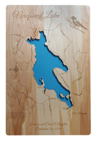 Newfound Lake, New Hampshire - Laser Cut Wood Map