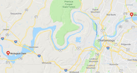 Nickajack Lake, Tennessee- Laser Cut Wood Map