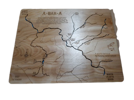 North Platte River, Wyoming - Laser Cut Wood Map