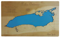 Lake Ontario, New York - Laser Cut Wood Map