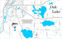 Oak Lake, MN - Laser Cut Wood Map