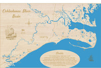 Ochlockonee River, GA and FL - Laser Cut Wood Map