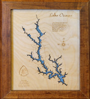 Lake Oconee, Georgia - Laser Cut Wood Map