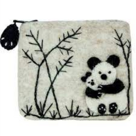 Panda Felted Coin Purse