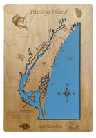 Pawleys Island, South Carolina - laser cut wood map