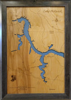 Lake Pickwick, Alabama - Laser Cut Wood Map