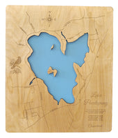 Lake Pocotopaug, Connecticut - Laser Cut Wood Map