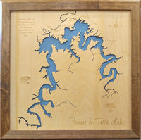 Pomme De Terre Lake, Missouri - laser cut wood map
