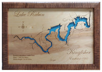 Lake Rabun, Georgia - Laser Cut Wood Map