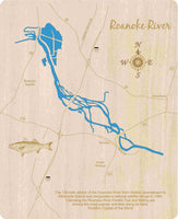 Roanoke River at Weldon, North Carolina - laser cut wood map