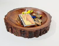 Round Bark Platter Valet
