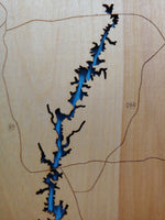 Lake Russell, Georgia - Laser Cut Wood Map