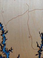 Lake Russell, Georgia - Laser Cut Wood Map