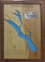 Saylorville Lake, Iowa - laser cut wood map