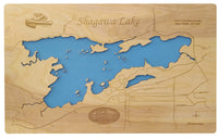 Shagawa Lake, Minnesota - laser cut wood map