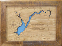 Great Sacandaga Lake, New York - Laser Cut Wood Map
