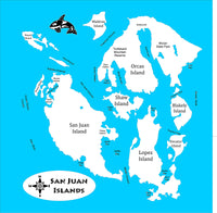 San Juan Islands - Coastal Map - laser cut wood map