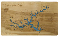 Lake Sinclair, Georgia  - Laser Cut Wood Map