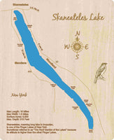 Skaneateles Lake, New York - laser cut wood map