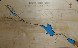 South Platte Spinney, Colorado and Nebraska- laser cut wood map