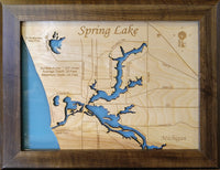 Spring Lake and Grand River, Michigan - laser cut wood map