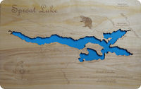 Sproat Lake, British Columbia, Canada - laser cut wood map